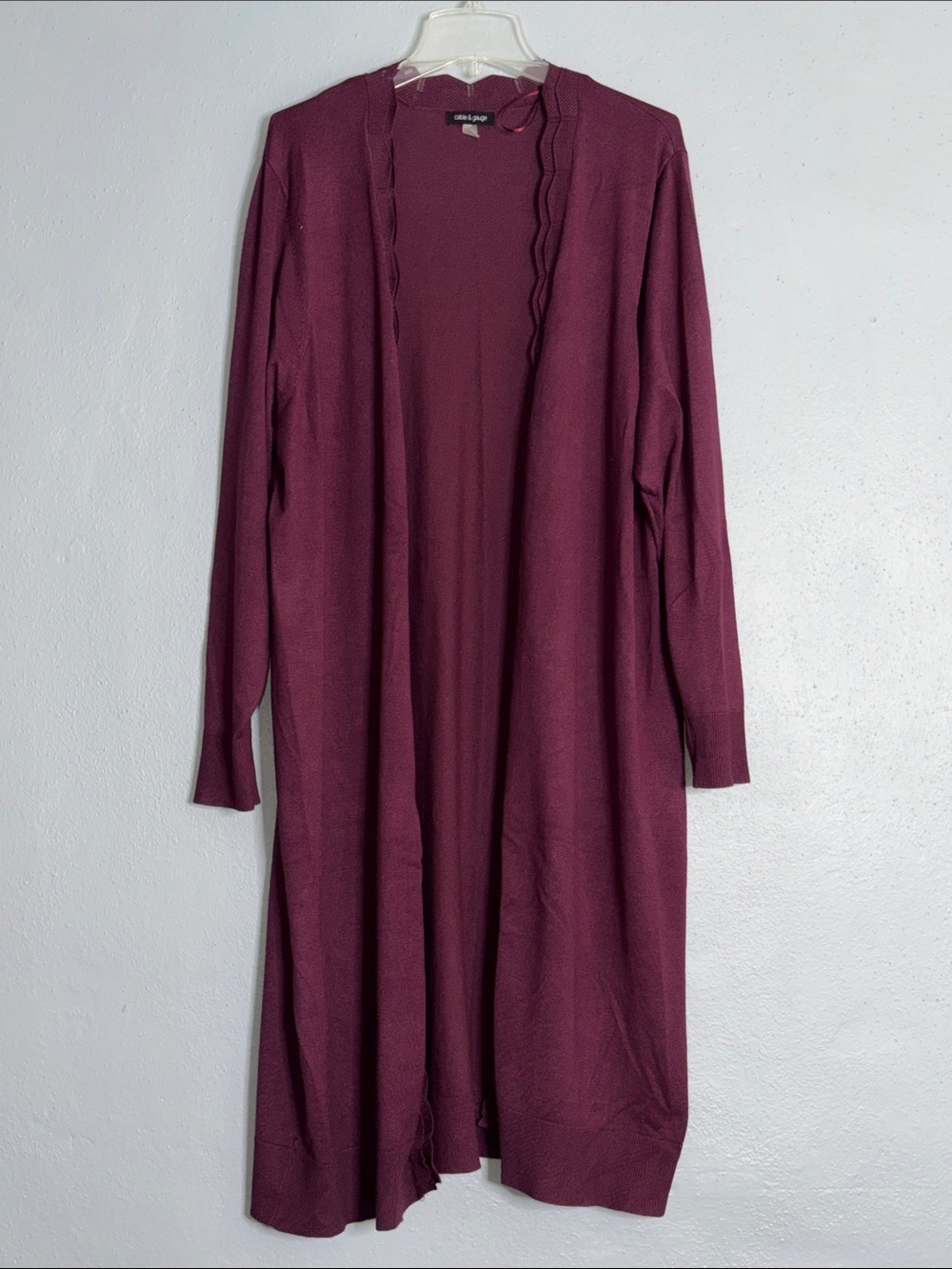 croft & barrow Long Open-Front Wine Cardigan Sweater